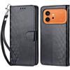 KENHONER Custodia per Honor 600/600 Pro 5G Cover, Nero | Portafoglio in Pelle PU Retro, Antiurto Flip, Slot per Schede, Funzione Stand, Chiusura Magnetica