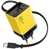 Toolivex Caricatore USB C GaN da 80 W con cavo retrattile, caricatore rapido a 3 | cavo integrato da 65 cm, fissaggio magnetico, indicatore LED, compatto per viaggi, distribuzione dinamica della potenza