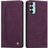 rongki Custodia per Samsung Galaxy M52, Cover in Pelle Sintetica Portafoglio con Slot per Carte, Supporto, Chiusura Magnetica, Antiurto Case per Samsung Galaxy M52, Viola