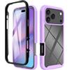 ESHUYI Cover 360° per iPhone 18 Pro Max/iPhone 17 Pro Max | Custodia Antiurto con Protezione dello Schermo, Rugged Doppia Bumper Trasparente Case Integrale Cover, Viola chiaro