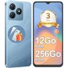 NexiPosket Smartphone Android 4G 12GB+256GB/2TB, Dual SIM, 6,56 90Hz, Blu | 5000mAh, Fotocamera 13MP+8MP, Face ID, OTG/GPS, Smartphone Economico, Garanzia 3 Anni
