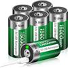 Palogreen Batteria ricaricabile USB D, al litio, 15000 mWh, 1,5 V, a celle mono D, ricarica rapida in 4 ore, con cavo di ricarica di tipo C, protezione da sovraccarico (6 pezzi)