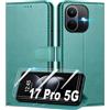 Mofurd Cover per Xiaomi Redmi Note 17 Pro 5G Libro in Pelle PU, [con 2 Pezzi Pellicola Vetro Temperato] Custodia Portafoglio Antiurto [Blocco RFID] [Funzione di Supporto] [Slot Schede], Verde