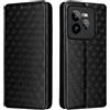 Generico DayQiQiPu Cover per Realme GT 7 Pro RMX5010, RMX5011 (6,78 Pollici) Custodia in pelle PU con Motivo a cubi 3D Chiusura Magnetica Caso portafoglio a conchiglia con supporto, Nero