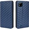 Generico DayQiQiPu Cover per Realme C20/Realme C20A (6,5 Pollici) Custodia in pelle PU con Motivo a cubi 3D Chiusura Magnetica Caso portafoglio a conchiglia con supporto, Blu