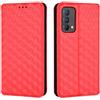 Generico DayQiQiPu Cover per Realme GT Master Edition RMX3363 (6,43 Pollici) Custodia in pelle PU con Motivo a cubi 3D Chiusura Magnetica Caso portafoglio a conchiglia con supporto, Rosso