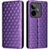 Generico DayQiQiPu Cover per Realme GT 7/7T RMX5061, RMX5085 (6,78 Pollici) Custodia in pelle PU con Motivo a cubi 3D Chiusura Magnetica Caso portafoglio a conchiglia con supporto, Viola