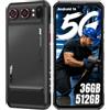 OUKITEL WP68AIR Smartphone Rugged 5G Android 16, 36(12+24) GB RAM + 512GB ROM/2TB, 6,88 HD+ 120Hz, MTK 7025, 8000mAh(45W) 64MP+32MP+20MP(Visione Notturna), GPS/NFC/OTG/Impronta Digitale, Nero