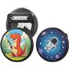 AIYAAIYA Confezione da 2 Supporti Compatibili con AirTag 1/2 Gen e Moto Tag 2 con Spillo, Custodia Protettiva in Silicone Carina Localizzatore GPS per Vestiti Zaini Bambini Anziani (Dinosauro + Astronauta)