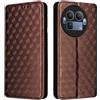 Generico DayQiQiPu Cover per Realme GT 8 Pro RMX5210 (6,79 Pollici) Custodia in pelle PU con Motivo a cubi 3D Chiusura Magnetica Caso portafoglio a conchiglia con supporto, Marrone