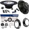EvoTuning Kit Casse Altoparlanti Anteriori per Fiat Panda 2 169 dal 2003 al 2011 compatibile con Alpine Sxe1750S, Set 2 woofer +2 tweeter +2 Anelli 2 Griglie Tw e Cavi Adattatori (No plug and play)