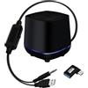YINGAYOU Mini Altoparlante USB Mini Speaker con USB+3.5mm 3W 20-30KHz | Doppio Altoparlante con Cavo, plug and play, per Computer Desktop, Portatili e Telefoni, Nero, 1.2 m