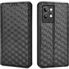Generico DayQiQiPu Cover per Realme GT2 Pro RMX3301, RMX3300 (6,7 Pollici) Custodia in pelle PU con Motivo a cubi 3D Chiusura Magnetica Caso portafoglio a conchiglia con supporto, Nero