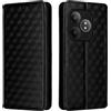 Generico DayQiQiPu Cover per Realme GT 6/6T RMX3911, RMX3921 (6,78 Pollici) Custodia in pelle PU con Motivo a cubi 3D Chiusura Magnetica Caso portafoglio a conchiglia con supporto, Nero