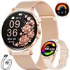 LIGEMI 1,32'' AMOLED Orologio Smartwatch Donna Elegante e Chiamate Ciclo Mestruale | 100+ Sport Modes Smartwatch Donna, Cardiofrequenzimetro SpO2 e Sonno, IP68 Impermeabile, Smartwatch per Android iOS