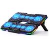Trullypine Tappetino di raffreddamento per computer portatile, con 10 ventole silenziose, supporto di raffreddamento regolabile in altezza per laptop da 12-17, luci RGB con ventola per laptop con 2