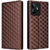 Generico DayQiQiPu Cover per Realme C51 RMX3830 (6,74 Pollici) Custodia in pelle PU con Motivo a cubi 3D Chiusura Magnetica Caso portafoglio a conchiglia con supporto, Marrone