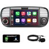 YZKONG Autoradio per Fiat 500 2007-2015, Stereo Fiat 500 Touchscreen, CarPlay Fiat 500 e Android Auto Wireless, Bluetooth, FM RDS, MirrorLink, CAN Bus