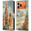 Head Case Designs Custodia a portafoglio in pelle con skylines della cattedrale di San Basilio, compatibile con Apple iPhone 17 Pro Max