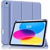MoKo Custodia Sottile per iPad A16 11, iPad 11a/10a Gen, Lavanda Viola | Con Soporte de Lápiz, Per iPad 2025/2022 Modello, Cubierta Trasera Rígida de PC, Trifold, Auto Sveglia/Sonno