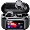 TOZO NC9 Pro Cuffie Bluetooth 6.0 con Cancellazione Attiva del Rumore | Schermo LCD Intelligente, Audio Hi-Res LDAC, Bassi Stereo,6 Mics ENC per Chiamate, Connessione Multipunto, Ricarica Rapida