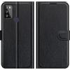 Generico Compatibile con TCL 20E / 20Y 6125F 6125D 6125H 6156D 6125A CUSTODIA cover STAND flip libro MAGNETICA GEL SILICONE TPU eco pelle protezione PORTAFOGLIO porta carte (Nero)