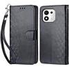 KENHONER Custodia per Honor 600 Smart 5G Cover, Nero | Portafoglio in Pelle PU Retro, Antiurto Flip, Slot per Schede, Funzione Stand, Chiusura Magnetica