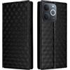 Generico DayQiQiPu Cover per Realme Note 70T RMX5313 (6,74 Pollici) Custodia in pelle PU con Motivo a cubi 3D Chiusura Magnetica Caso portafoglio a conchiglia con supporto, Nero