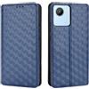 Generico DayQiQiPu Cover per Realme C30/Realme C30s (6,5 Pollici) Custodia in pelle PU con Motivo a cubi 3D Chiusura Magnetica Caso portafoglio a conchiglia con supporto, Blu