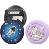 AIYAAIYA Confezione da 2 Supporti Compatibili con AirTag 1/2 Gen e Moto Tag 2 con Spillo, Custodia Protettiva in Silicone Carina Localizzatore GPS per Vestiti Anziani Animali Domestici (Cavallo + Astronauta)