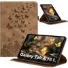 LSPCASA Custodia per Samsung Galaxy Tab A 10,1 pollici 2016 SM-T580/T585 | Custodia a libro in pelle PU, girevole a 360°, con scomparti per carte di credito, funzione leggio, portapenne