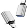 Tobfit Adattatore da USB C a USB 3.0 (2 pezzi) OTG tipo C maschio a USB femmina per iPhone 17/16/15 Pro MAX Air MacBook Pro iMac iPad Samsung Galaxy Huawei Xiaomi (argento)