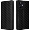 Generico DayQiQiPu Cover per Realme Note 50 RMX3834 (6,74 Pollici) Custodia in pelle PU con Motivo a cubi 3D Chiusura Magnetica Caso portafoglio a conchiglia con supporto, Nero