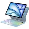 IVEOPPE Tastiera Magic per iPad Air 11 11 M4 2026/M3 2025/M2 2024/Air 5/Air 4 10.9 | Touchpad Supporto Flottante Cover Keyboard, Magnetica Illuminato Trackpad Tastiera Custodia per Pro 11 1-4 Gen, Blu