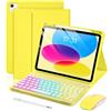 EAMPANG Custodia con tastiera e mouse per iPad A16 11°/10° generazione Air | Pollici M4/M3/M2 Air 5th/4th 11, 7 colori arcobaleno retroilluminato tastiera staccabile copertura magnetica con matita