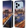 Head Case Designs Custodia a portafoglio in pelle con skylines del ponte di Brooklyn compatibile con Apple iPhone 17 Pro