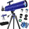 YENGUAN Telescopio Astronomico per Adulti | Telescopio rifrattore per principianti, con kit Misson Achievement Misson, adesivo spaziale fai da te, borsa per il trasporto