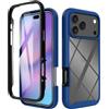 ESHUYI Cover 360° per iPhone 18 Pro Max/iPhone 17 Pro Max | Custodia Antiurto con Protezione dello Schermo, Rugged Doppia Bumper Trasparente Case Integrale Cover, Blu Scuro