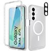 Leedia Cover per Galaxy A16 Protezione 360 Pellicola Protettiva Bianco | Custodia Robusta Compatibile con MagSafe, Protezione Fotocamera, Antiurto Anti-Impronte, Integrata Traslucida per Samsung A16