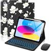 MoKo Custodia con Tastiera per iPad 11a Gen (A16) 11con Mouse, Magnolia | per iPad 10a Generazione 10,9 2022,Tastiera Bluetooth Retroilluminata a 7 Colori, Portapenne Incorporato