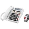 Geemarc CL610 - Telefono di Emergenza a Filo e Braccialetto SOS Impermeabile con Volume Amplificato e Pulsanti Fotografici Personalizzabili - Ideale per gli Anziani che Vivono da Soli e per i non Udenti