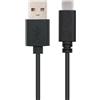 Brightium Cavo USB 2.0 con capacità di ricarica rapida da 3A, tipo USB-C a USB-A maschio, colore nero, lunghezza 1,0 m. Ideale per collegare e caricare dispositivi compatibili in modo efficiente.