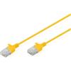 Digitus Cavo LAN Cat 6 - 1,0 m - 1 Gbit/s - U-UTP - Versione slim AWG 32/7 - PoE+ - LSZH - Cavo di rete RJ45 - Giallo