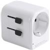 WATT&Co - Adattatore da Viaggio Universale Compatto - Compatibile in 150 Paesi (USA, UK, Europa, Cina) - 1 Porta USB-C 20W + 1 Porta USB-A 18W - Ricarica Rapida - Fusibile di Protezione - Bianco