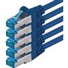 1aTTack.de CAT6 Gigabit Cavo di rete LAN - 5x 2m 1000 Mbit/s - RJ45 blu | 1m 2m 3m 5m 10m, RJ45 alta velocità, cavo Ethernet schermato per gaming, modem, router, PC e switch