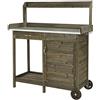 Dehner - Tavolo per Piante in Legno Hamilton, ca. 125 x 112 x 46 cm, Legno di Abete FSC, Nero