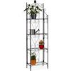 Relaxdays Scaffale Porta Piante, Metallo, 4 Ripiani, Pieghevole, per Esterni, Portafiori, HxLxP: 157 x 44 x 24 cm, Nero