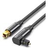 VENTION Toslink - Cavo audio ottico ad angolo retto per soundbar a TV, cavo ottico placcato oro per home theater, S/PDIF, PS4, Xbox, impianto stereo da 2 m