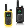 JUCJET T17 Walkie Talkie PMR446 pronti all'uso, 16 Canali, Set da 2 | Pronti all'uso, senza programmazione o app, comando PTT semplice, 16 canali, VOX, LCD, torcia, ricarica USB, auricolare