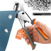 AONAT Pinza per occhielli professionale,Occhielli per Teloni Multifunzione con 200 Occhiello (Ø 10 mm),Set di Occhiellatrice per Teloni per Pelle,Tende,Manifesti,Striscioni